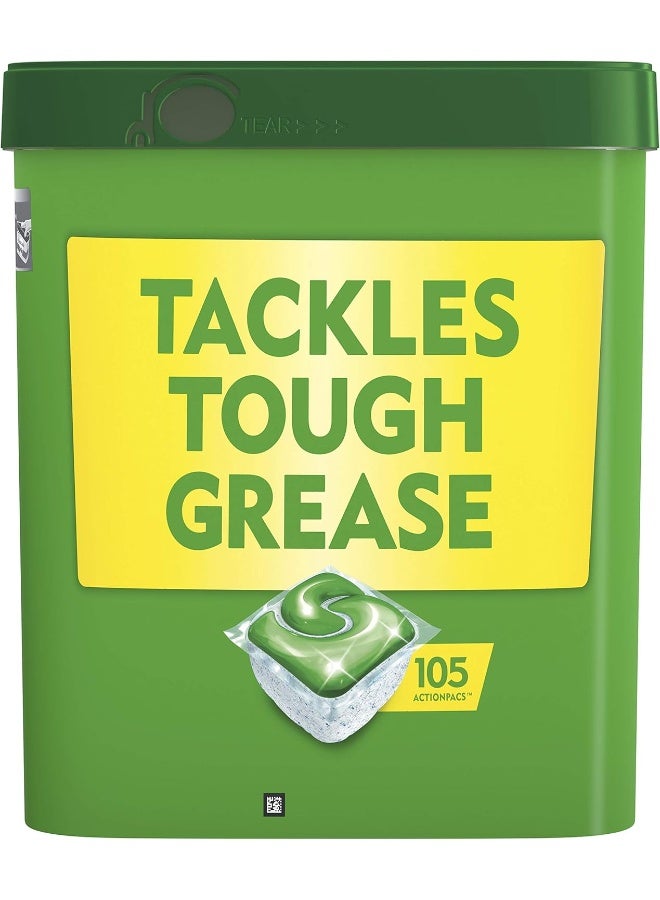 Cascade Original Dishwasher Pods, Actionpacs Dishwasher Detergent Tablets, Fresh Scent, 105 Count - Image 2