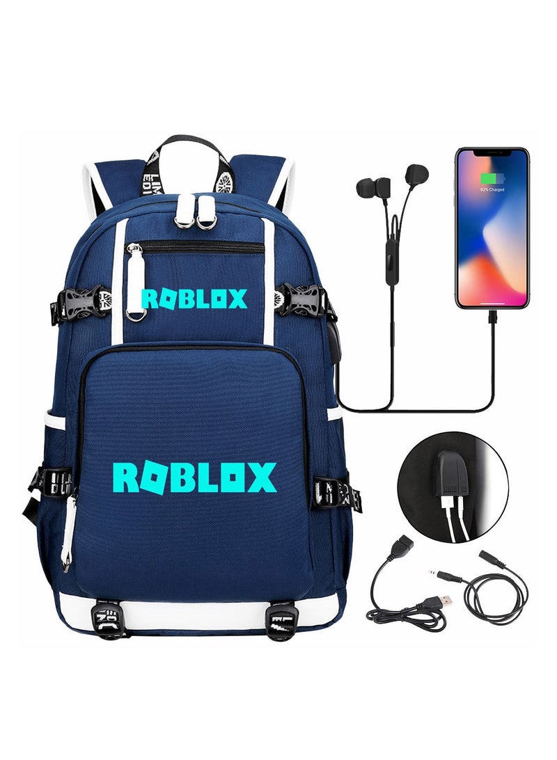 Roblox USB Earphones South Leisure Travel Backpack