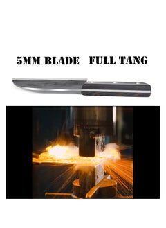 Astylway 6.7 Inch Chef Meat Knife Full Tang Serbian Chefs knife Forging Kitchen Knives Wood Handle Set with Leather Sheath Butcher Knife Outdoor Meat Vegetable Cleaver for Family BBQ or Camping  - Image 2