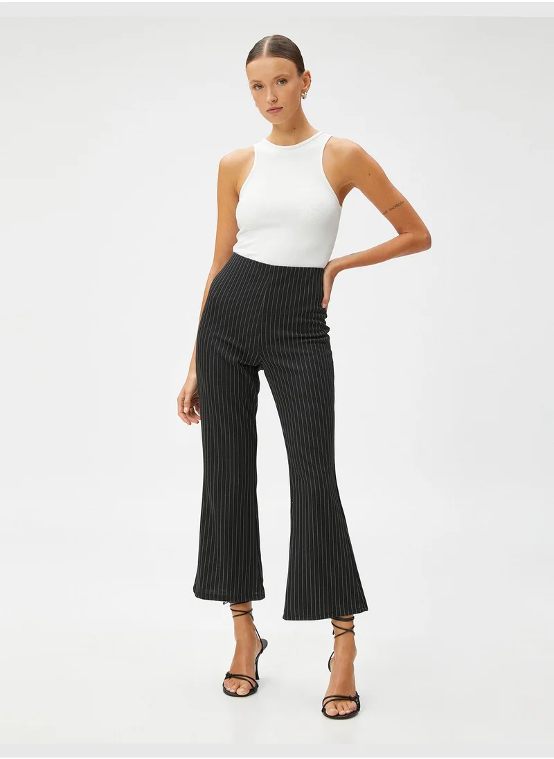 KOTON Crop Classic Trousers Flare