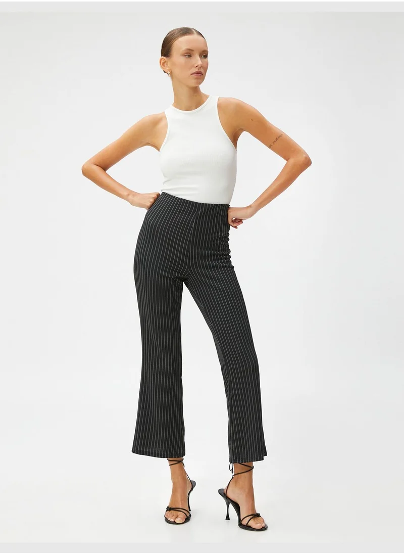 KOTON Crop Classic Trousers Flare