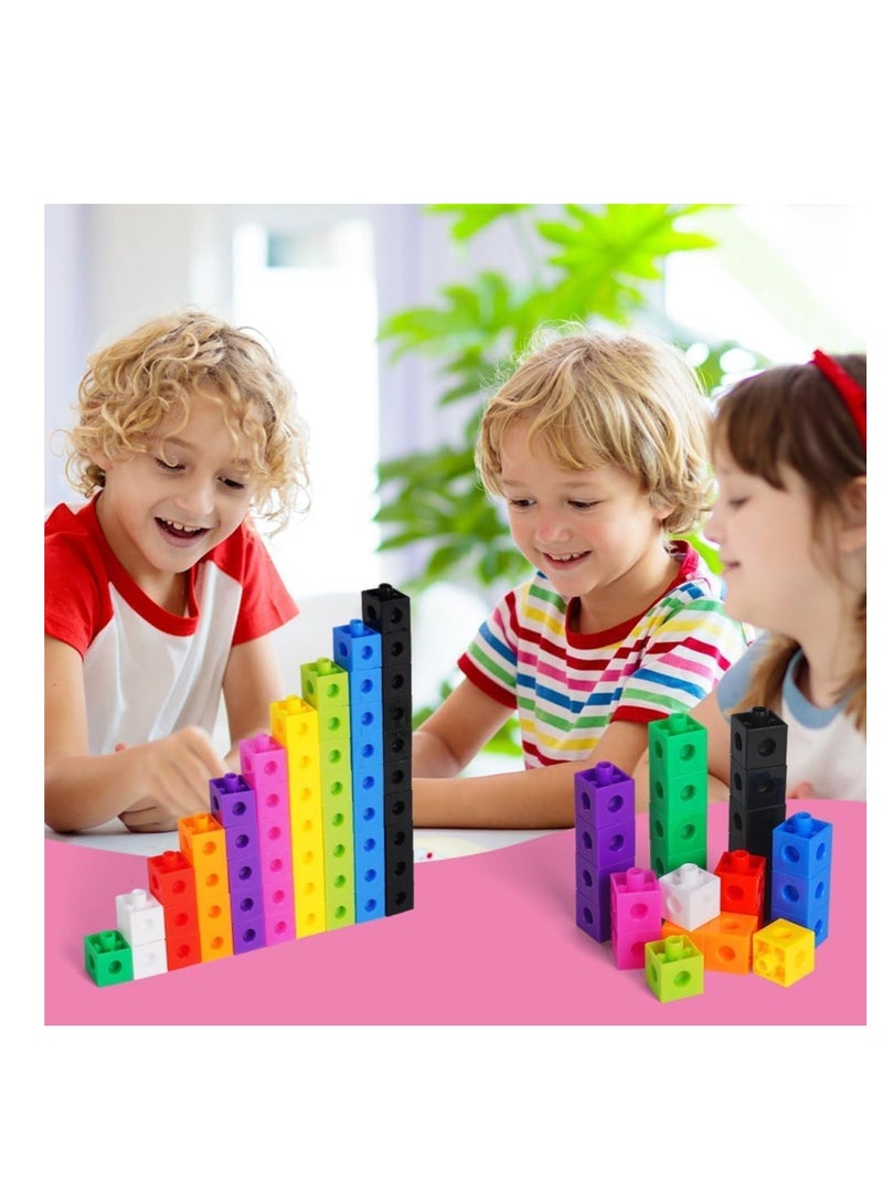 Generic HOTOT 10 Colors Math Blocks Disassemble and Assemble Early Years Education Counting for School Home Cube Size 2cm Plastic - Image 2