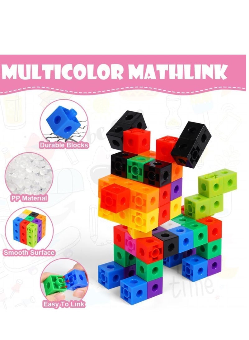 Generic HOTOT 10 Colors Math Blocks Disassemble and Assemble Early Years Education Counting for School Home Cube Size 2cm Plastic - Image 3