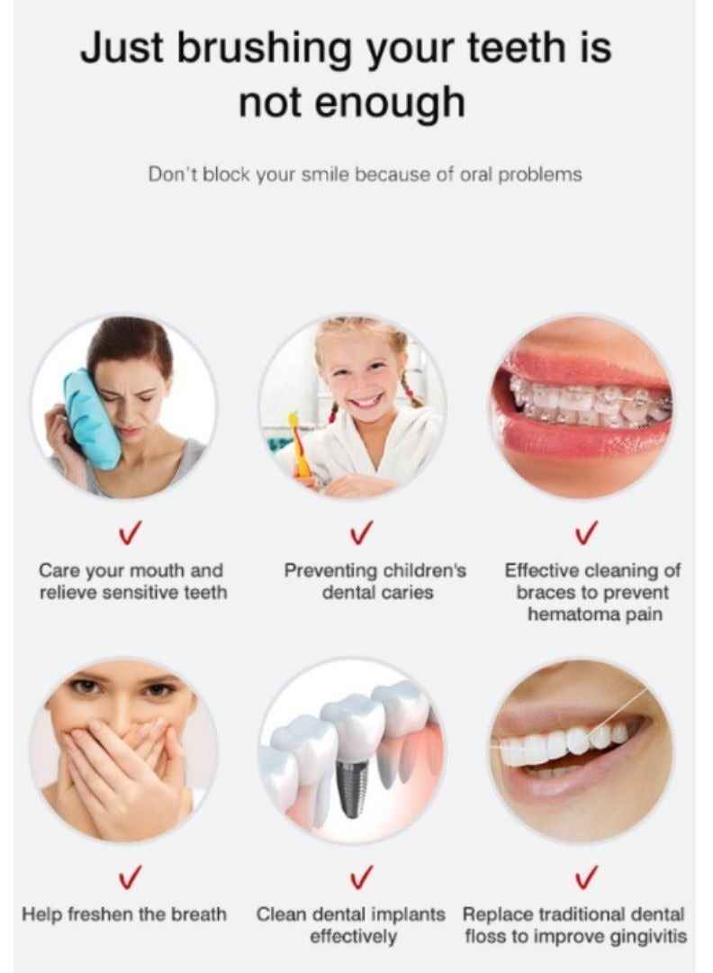 Nicefeel Countertop Oral Irrigator with 600ml Water Tank, 10 Pressure Settings, 7 Nozzles, and LED Display – Professional Water Flosser for Teeth Cleaning, Gum Health & Bad Breath Control - Image 4