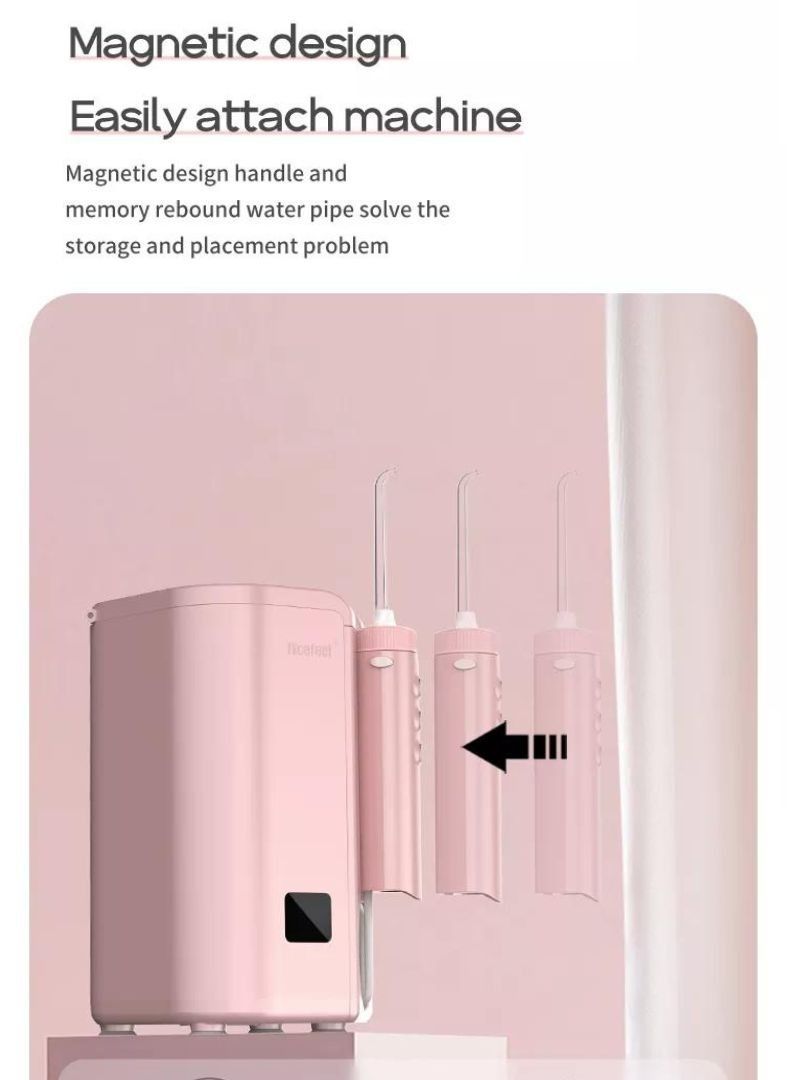 Nicefeel Countertop Oral Irrigator with 600ml Water Tank, 10 Pressure Settings, 7 Nozzles, and LED Display – Professional Water Flosser for Teeth Cleaning, Gum Health & Bad Breath Control - Image 2