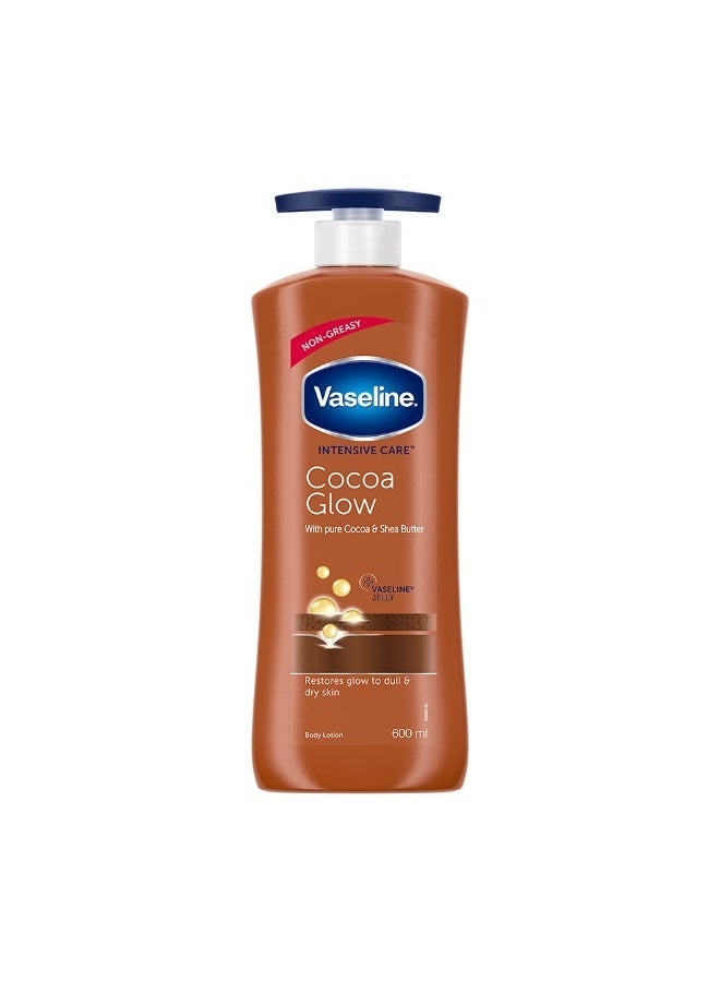 Vaseline Intensive Care 24 hr nourishing Cocoa Glow Body Lotion with Cocoa And Shea Butter- 600 ml & Vaseline Derma Care Advanced Repair Body Lotion, 400 ml - Image 3