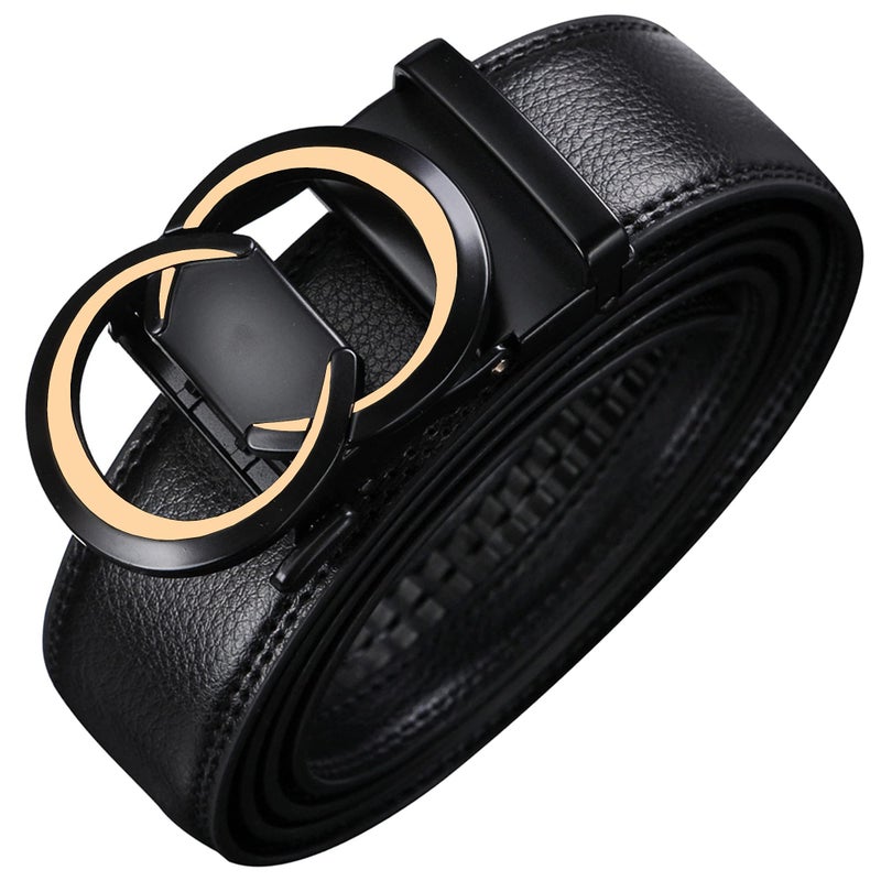 Civantiya Civantiya Ratchet Belt for Men, Mens Belt Leather Designer 1 3/8" for Casual Jeans, Black Fashion Belts  - Image 1