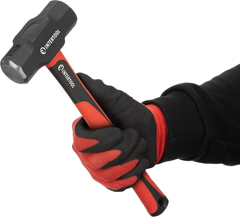 INTERTOOL 3 lb Sledge Hammer Mini - Slug Drilling/Crack Hammer Small Sledgehammer – Heavy Duty with Anti-Slip Shock Absorbing Fiberglass Handle - HT-0241 - Image 4