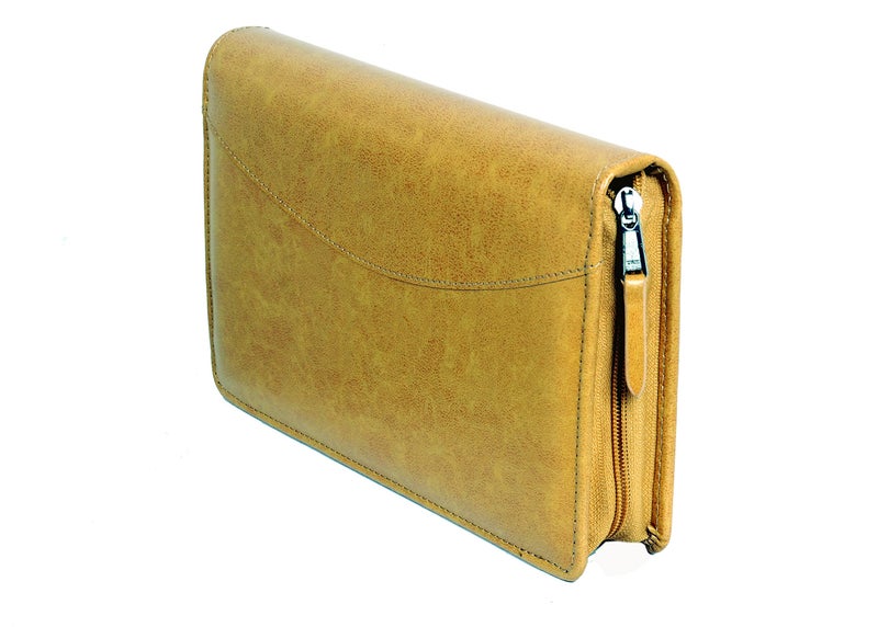 Sukeshcraft Multiple Cheque Book Holder | Original PU Holds Upto 8 Cheque Books, Brown - Image 5