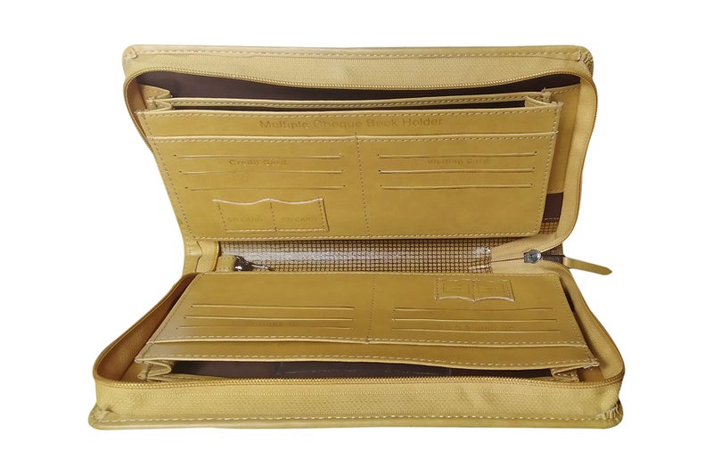 Sukeshcraft Multiple Cheque Book Holder | Original PU Holds Upto 8 Cheque Books, Brown - Image 4