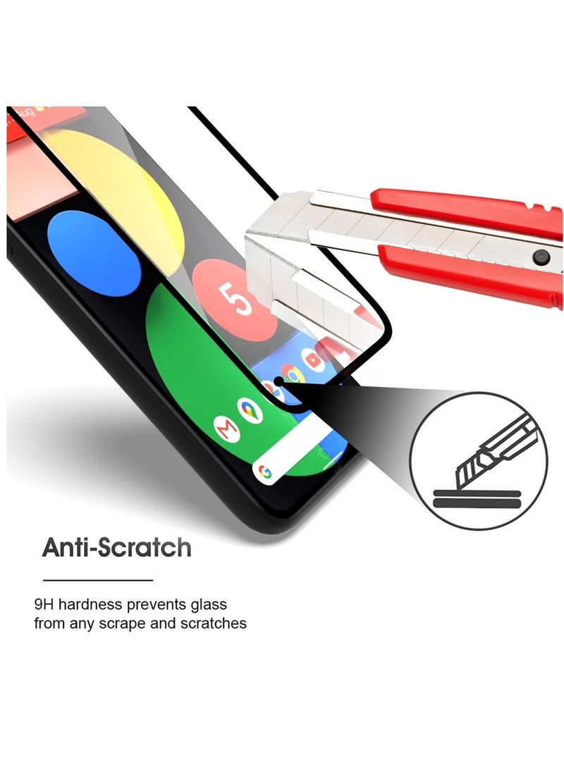 CATANES حزمة 2 لواقي شاشة جوجل بيكسل 5 زجاج مقسى مضاد للخدش شفاف HD تغطية كاملة من الحافة إلى الحافة 9H صديق للحافظة فيلم 6.0 بوصة - Image 5