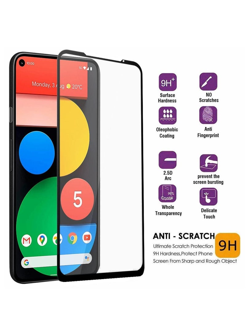 CATANES حزمة 2 لواقي شاشة جوجل بيكسل 5 زجاج مقسى مضاد للخدش شفاف HD تغطية كاملة من الحافة إلى الحافة 9H صديق للحافظة فيلم 6.0 بوصة - Image 2