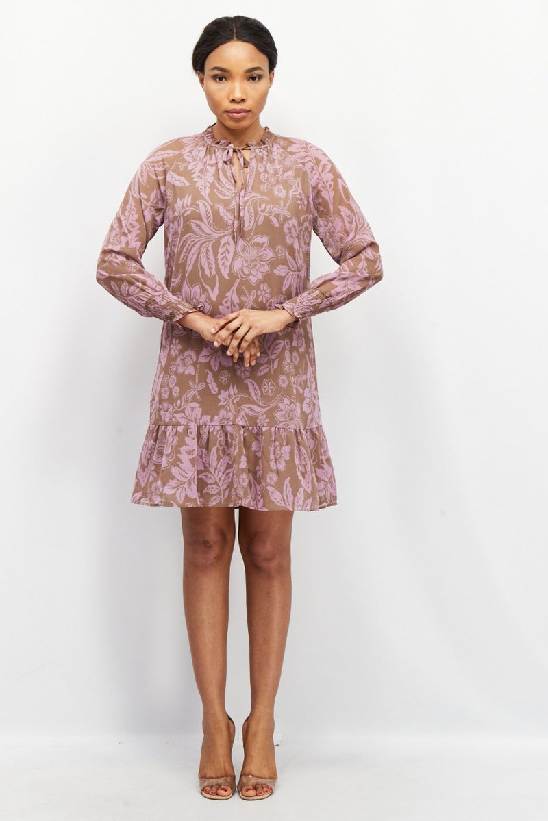 ESPRIT Women Floral Print Mini Dress, Lilac - Image 2