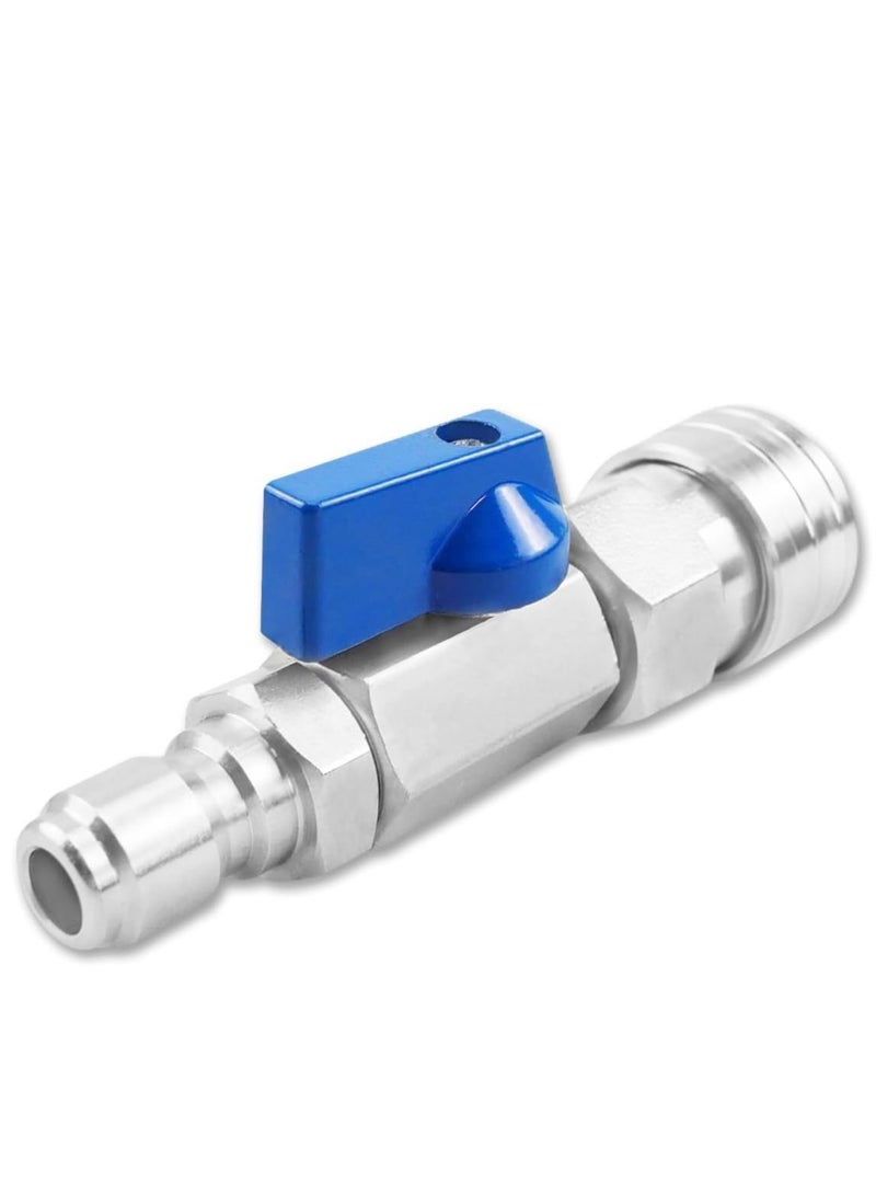 Heavy Duty High Pressure Washer Ball Valve Kit 3/8 NPT Quick Connector 4500 PSI for Power Washer Hose Control Water Flow Switch with Raw Material Belt - Image 1