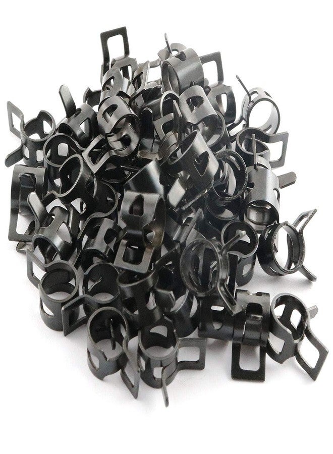 LQ Industrial مشبك زنبركي من LQ Industrial مقاس 8 مم، 50 قطعة، مشبك زنبركي من الفولاذ المنغنيز الأسود مقاس 8 مم، لخط خرطوم الوقود، أنبوب الماء، أنبوب الهواء - Image 2