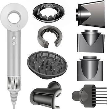 YTCHYYSK YTCHYYSK 8PCS Hair Dryer Attachments for Dyson Supersonic Accessories HD01 HD02 HD03 HD04 HD08 HD15 Diffuser Styling Concentrator Wide Tooth Comb Gentle Air Smoothing Nozzle Filter Cleaning Brush  - Image 1