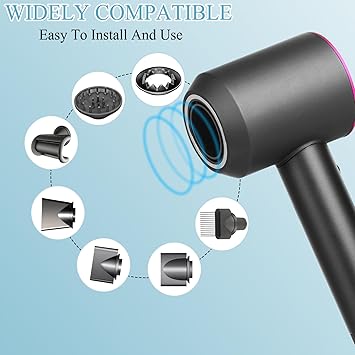 YTCHYYSK YTCHYYSK 8PCS Hair Dryer Attachments for Dyson Supersonic Accessories HD01 HD02 HD03 HD04 HD08 HD15 Diffuser Styling Concentrator Wide Tooth Comb Gentle Air Smoothing Nozzle Filter Cleaning Brush  - Image 2