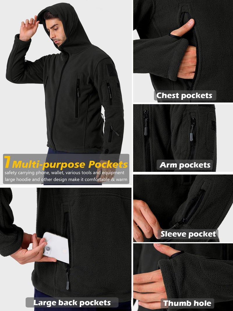 ReFire Gear Men's Warm Military Tactical Sport Fleece Hoodie Jacket - Image 5