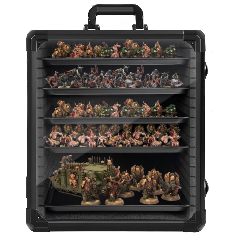 WELIDAY Miniatures Storage Case Miniatures Transport Case Aluminum Alloy Frame with Lock (X-Large Size) - Image 1