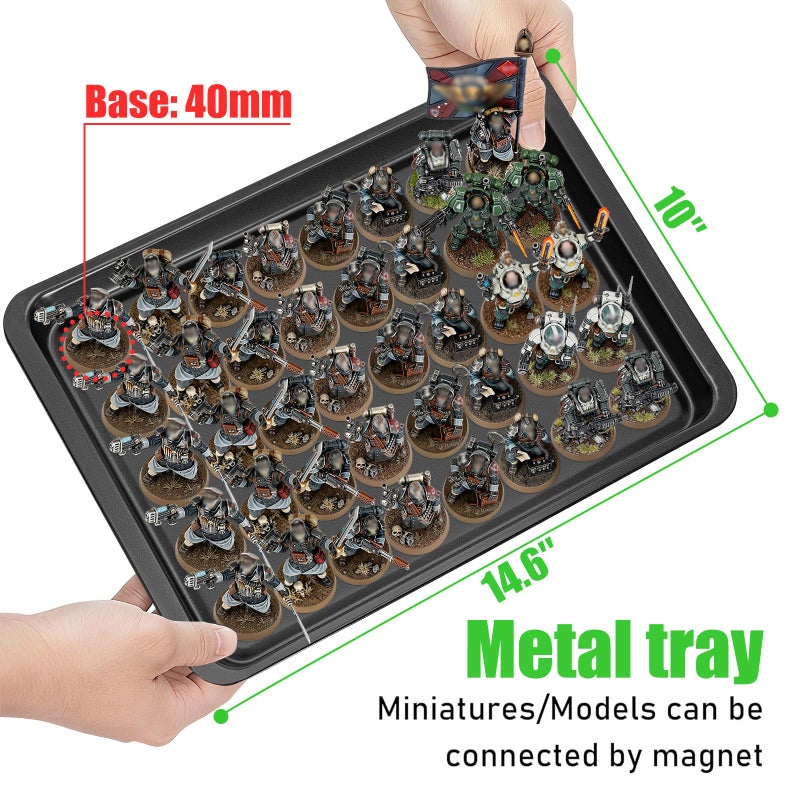 WELIDAY Miniatures Storage Case Miniatures Transport Case Aluminum Alloy Frame with Lock (X-Large Size) - Image 3