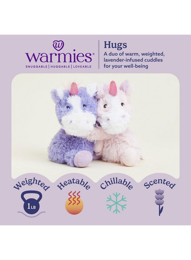 Warmies دميتان دافئتان من وورميز، حيوانات محشوة قابلة للتسخين بالميكروويف ووزنها، وحيد القرن - دمية محشوة مدفأة للدفء والراحة - ألعاب محشوة ناعمة لطيفة للبالغين والأطفال (الأولاد، البنات، الرضع والأطفال الصغار) - Image 2
