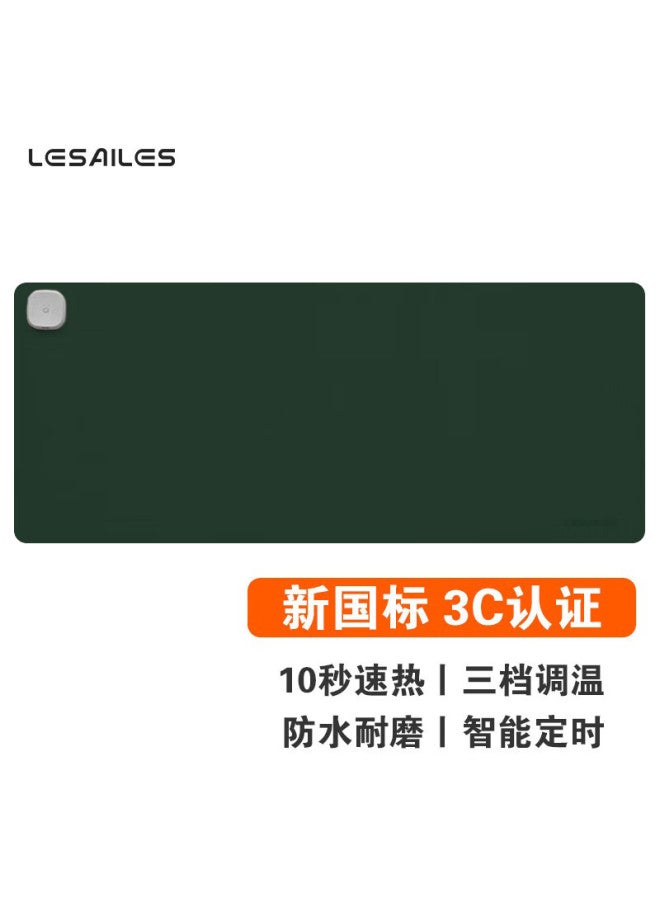 Lesailes New National Standard 3c Certified Green Heating Mouse Pad Large Size Intelligent Heating Office Computer Hand Warmer Desk Mat Green 800*330*1.8mm - Image 1