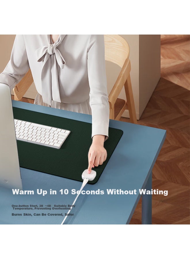 Lesailes New National Standard 3c Certified Green Heating Mouse Pad Large Size Intelligent Heating Office Computer Hand Warmer Desk Mat Green 800*330*1.8mm - Image 2