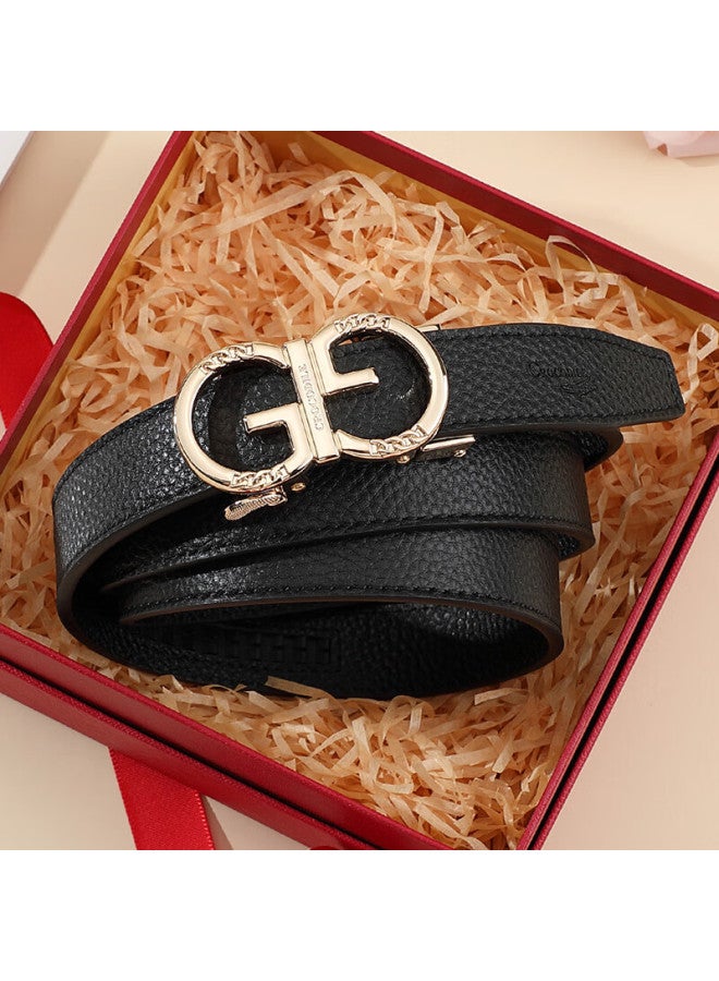 Crocodile T-shirt, Qixi Gift, Top-grain Leather, Fashionable Belt, Women's Automatic Buckle, Exquisite And Simple Waist Belt, Gift Box Packaging - Image 4