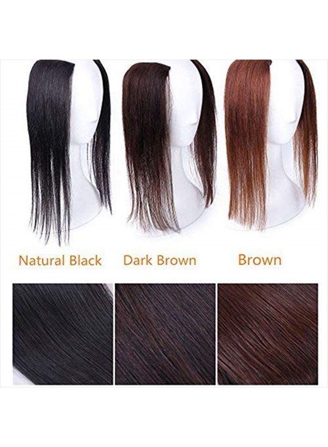 Aosome 2 Pieces Dark Brown Human Hair Clip in Hair Extensions 14inch,Straight Hairpiece about 25g/pc,total 50g - Image 4