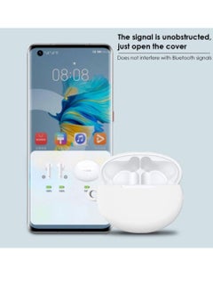 YOMNA Protective Case for Huawei Freebuds 5i Silicone Cover Shockproof Earphone Case Soft Thin Anti Slip Earbud (White)  - Image 2