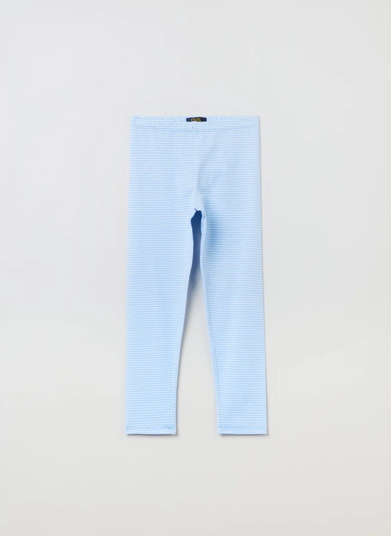 او في اس OVS Girls Horizontal Pinstripe Leggings