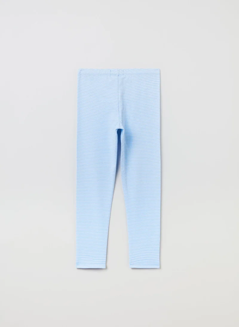 او في اس OVS Girls Horizontal Pinstripe Leggings