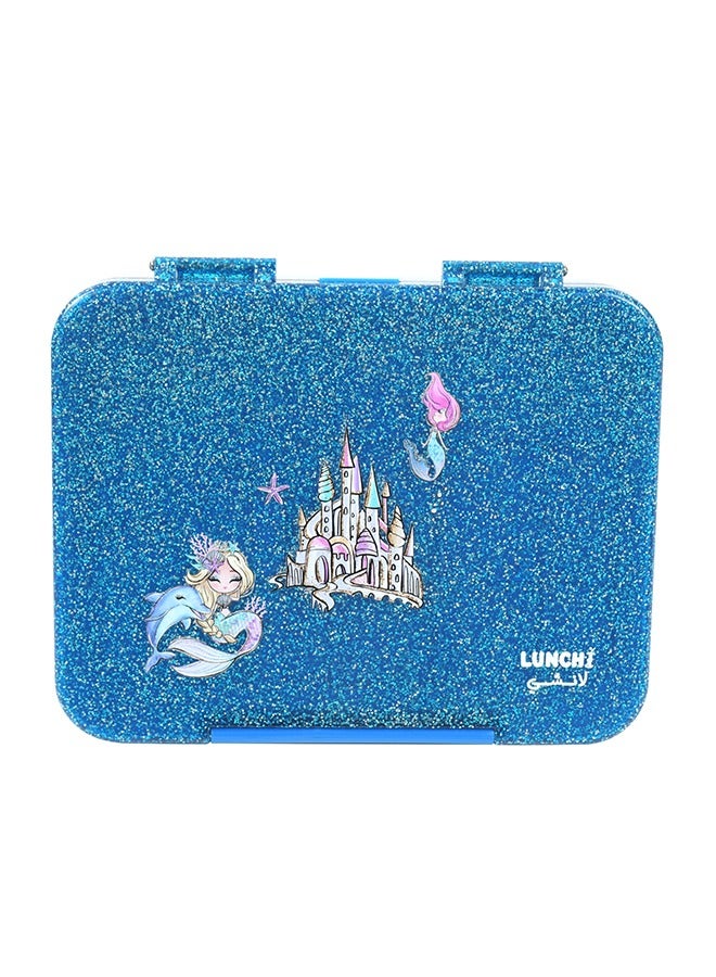 Lunch Bento Boxes For Kids With Extra Divider 6 And 4 Sections Plastic Blue 17.5 x 22 x 5 cm - Image 1
