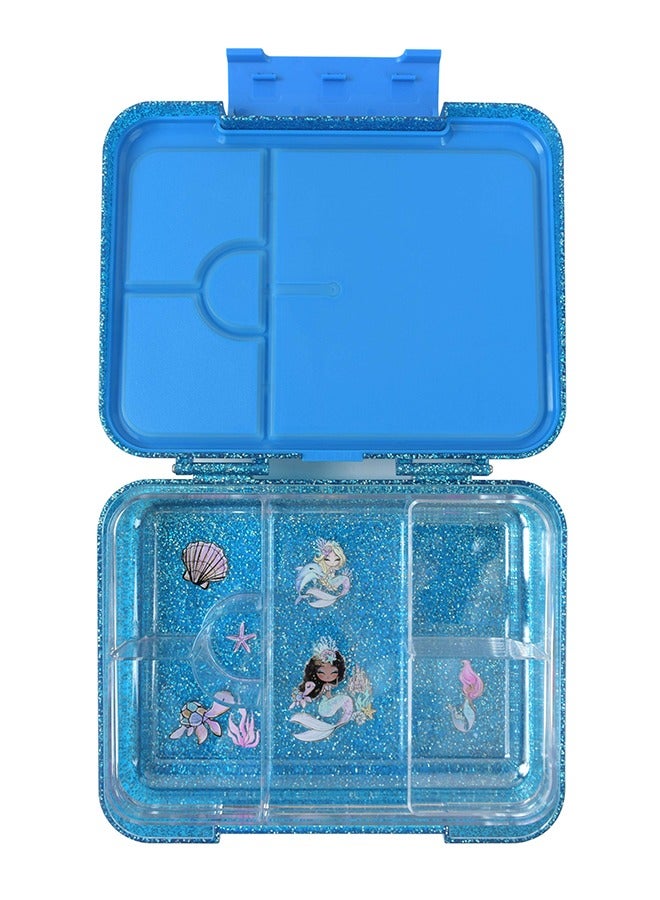 Lunch Bento Boxes For Kids With Extra Divider 6 And 4 Sections Plastic Blue 17.5 x 22 x 5 cm - Image 2