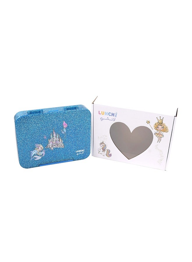 Lunch Bento Boxes For Kids With Extra Divider 6 And 4 Sections Plastic Blue 17.5 x 22 x 5 cm - Image 3