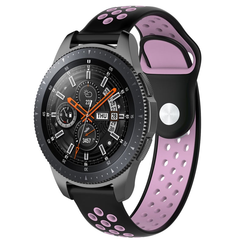 erorex Double Color Watch Band For Galaxy Watch 46Mm(Black Pink) - Image 1