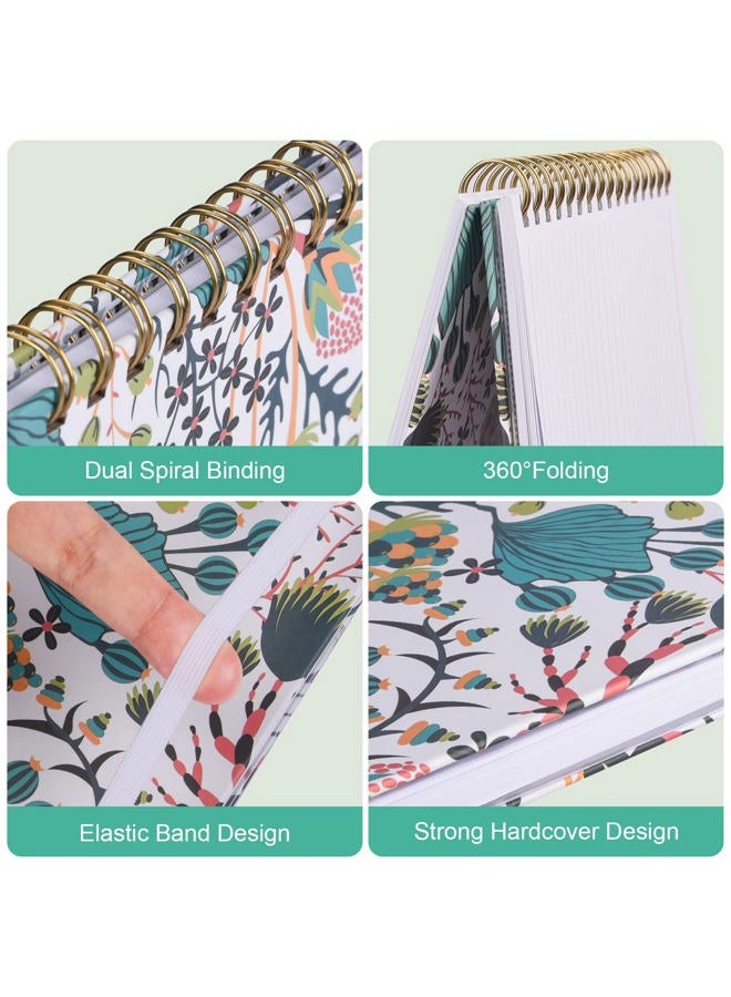 OMEYA Spiral Notebook, B5 Lined Journal for women, Hardcover Spiral Journal with 2 Pockets, College Ruled Large Notebooks 7.48" x 10", 160 Pages Notebook for Office, School Supplies, Gifts - Image 2