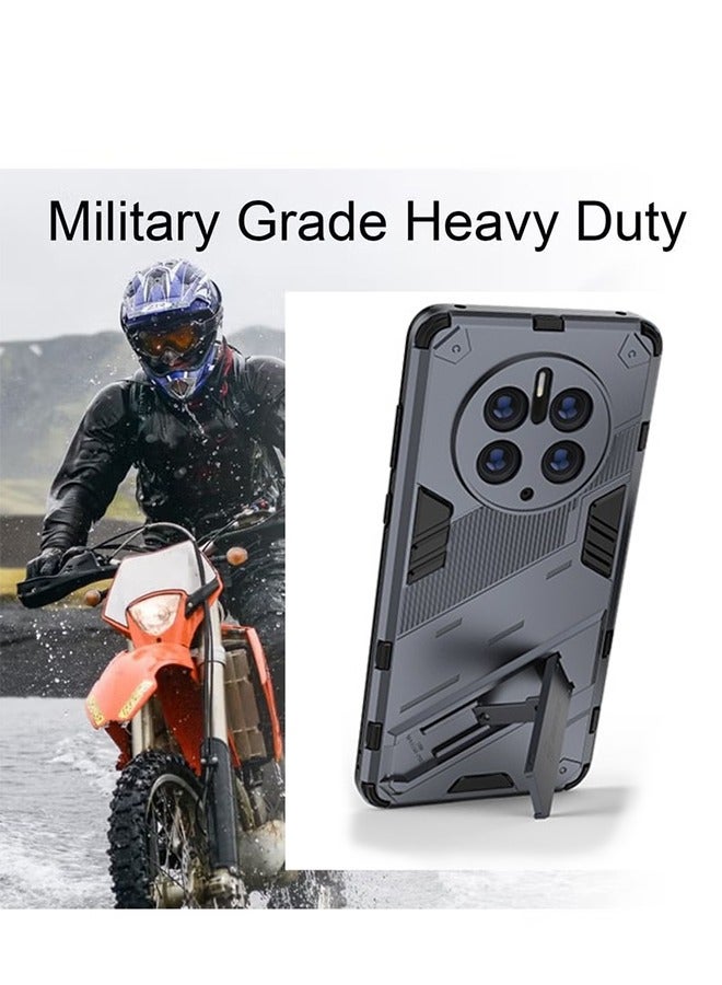 BIBERCAS Huawei Mate 50 Pro Case Cover Bracket Shell Case Huawei Mate 50 Pro 2in1 TPU+PC Bumper Shockproof Ultra-Thin Protective Phone Cover Stylish Business Anti-Drop and Anti-Scratch Gray - Image 5