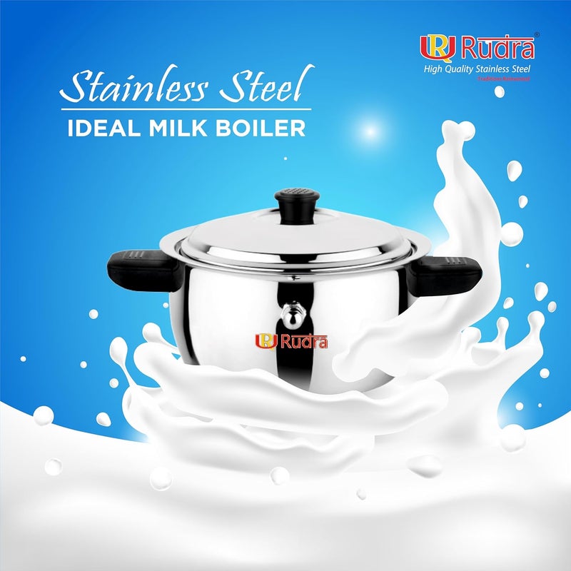 RUDRA Rudra Stainless Steel Ideal Milk BoilerCooker 7L SS 202 Grade SpillProof Design Gas Induction Stove Compatible Durable Hygienic Cookware for Boiling Milk Water Tea More  - Image 4