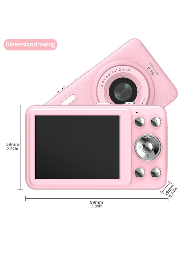 Q3 HD CCD Mini Digital Student Camera Children Photo SLR Multifunctional Retro-Color:Pink  - Image 2