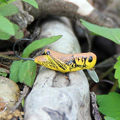 Rebel Lures Crickhopper Cricket / Grasshopper Crankbait Fishing Lure, 1 1/2 Inch, 1/4 Ounce, Yellow Grasshopper, Crickhopper (3/32 oz) - Image 3