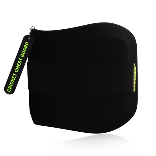 moonwalkr Chest Guard Cricket for Batter’s Height (4’5”- 5’3”) Protective Gear Chest Protector Cricket Accessories with Ballistic-Proof Composite Shell & 3-inch Adjustable Strap for Youth Size Black - Image 1