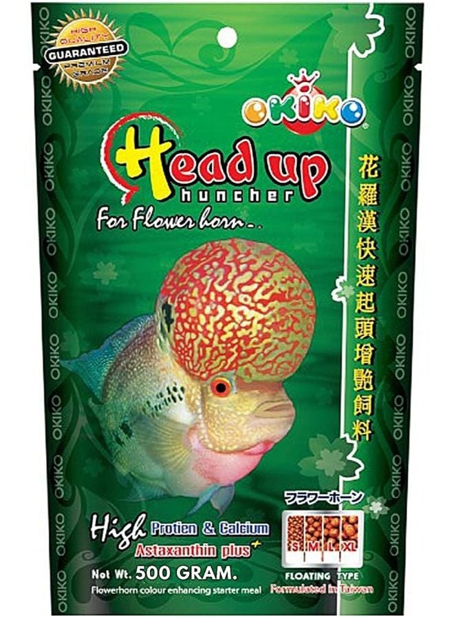 OKIKO Head Up Huncher High Protein & Calcium Floating Pellets with Astaxanthin Plus Flowerhorn Cichlid Fish Food - Image 1