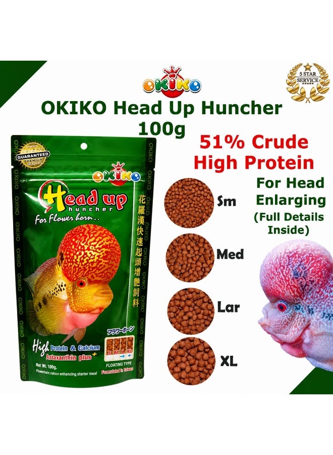 OKIKO Head Up Huncher High Protein & Calcium Floating Pellets with Astaxanthin Plus Flowerhorn Cichlid Fish Food - Image 4