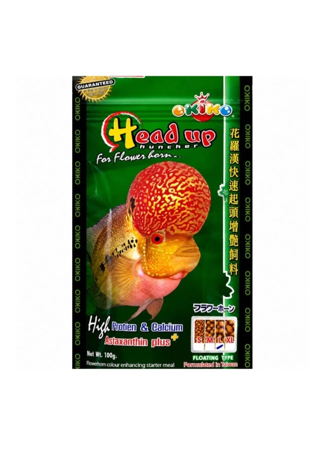 OKIKO Head Up Huncher High Protein & Calcium Floating Pellets with Astaxanthin Plus Flowerhorn Cichlid Fish Food - Image 1