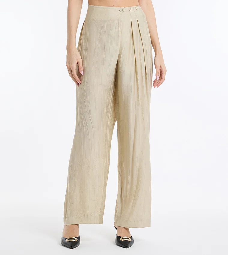 بي سي بي جي BCBG Solid Crinkle Pants
