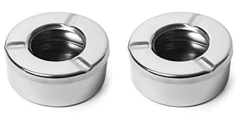 Dynore Stainless Steel Set of 2 Lid ash tray - Image 1