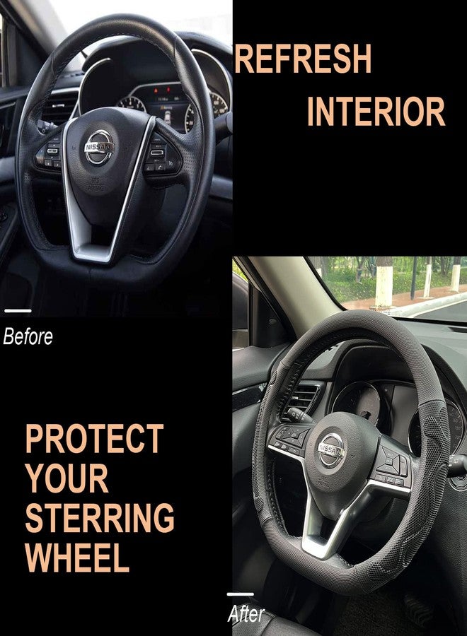 PINCTROT D Shaped Comfy Grip Steering Wheel Cover, Anti-Slip Design, Flat Bottom 14.5-15 Inch(Silicone Black) - Image 4