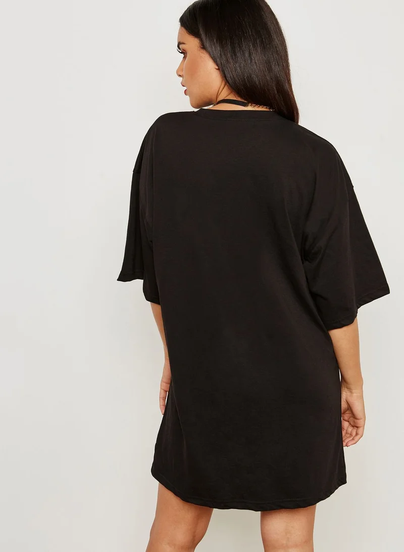 Missguided Oversize Graphic T-Shirt Dress