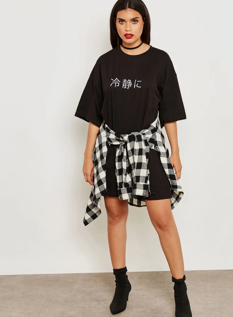 Missguided Oversize Graphic T-Shirt Dress
